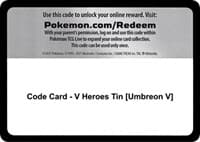 Code Card - V Heroes Tin [Umbreon V] - Miscellaneous Cards & Products - Pokemon card
