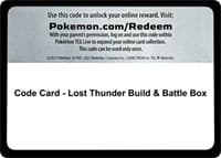 Code Card - Lost Thunder Build & Battle Box - SM - Lost Thunder - Pokemon card