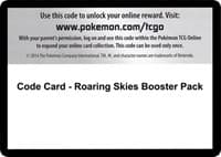 Code Card - Roaring Skies Booster Pack - XY - Roaring Skies - Pokemon card