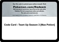 Code Card - Team Up Season 3 [Max Potion] - SM - Team Up - Pokemon card