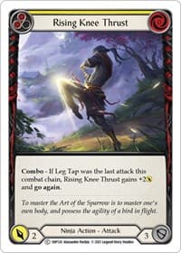 Rising Knee Thrust (Yellow) - History Pack Vol.1 - Flesh and Blood TCG card