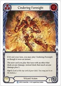 Cindering Foresight (Blue) - History Pack Vol.1 - Flesh and Blood TCG card