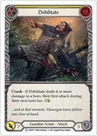 Debilitate (Yellow) - History Pack Vol.1 - Flesh and Blood TCG card