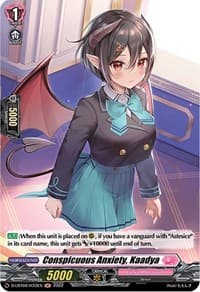 Conspicuous Anxiety, Kaadya (Holo) - D-LBT02: Lyrical Monasterio ~It's a New School Term!~ - Cardfight Vanguard card