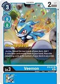 Veemon - New Awakening Pre-Release Cards - Digimon Card Game card