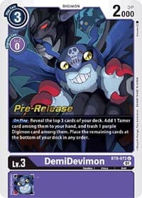 DemiDevimon - New Awakening Pre-Release Cards - Digimon Card Game card