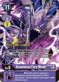 Rasenmon Fury Mode - New Awakening Pre-Release Cards - Digimon Card Game card