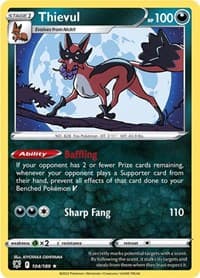 Thievul - SWSH10: Astral Radiance - Pokemon card