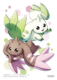 Digimon Card Game Official Sleeves - Digimon Terriermon and Lopmon Card Sleeves 2021 (60-Pack) - Bandai Card Sleeves - Card Sleeves card