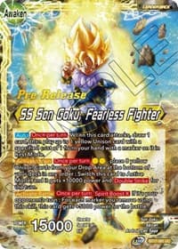 Son Goku // SS Son Goku, Fearless Fighter - Ultimate Squad Pre-Release Cards - Dragon Ball Super: Masters card