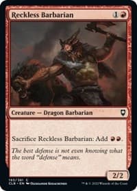 Reckless Barbarian - Commander Legends: Battle for Baldur's Gate - Magic: The Gathering card