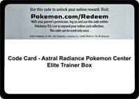 Code Card - Astral Radiance Pokemon Center Elite Trainer Box - SWSH10: Astral Radiance - Pokemon card