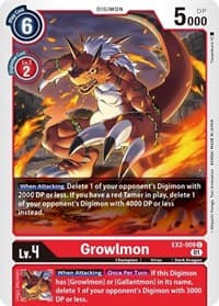 Growlmon - Digital Hazard - Digimon Card Game card