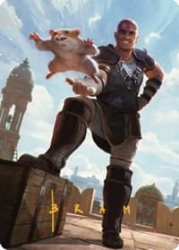 Minsc & Boo, Timeless Heroes Art Card (72/81) (Gold-Stamped Signature) - Art Series: Commander Legends: Battle for Baldur's Gate - Magic: The Gathering card