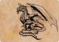 Ancient Silver Dragon Art Card (47/81) (Gold-Stamped Signature) - Art Series: Commander Legends: Battle for Baldur's Gate - Magic: The Gathering card