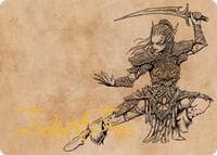 Lae'zel, Vlaakith's Champion Art Card (Gold-Stamped Signature) - Art Series: Commander Legends: Battle for Baldur's Gate - Magic: The Gathering card