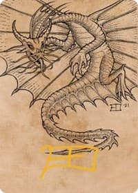 Ancient Gold Dragon Art Card (44/81) (Gold-Stamped Signature) - Art Series: Commander Legends: Battle for Baldur's Gate - Magic: The Gathering card