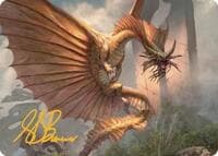 Ancient Gold Dragon Art Card (28/81) (Gold-Stamped Signature) - Art Series: Commander Legends: Battle for Baldur's Gate - Magic: The Gathering card