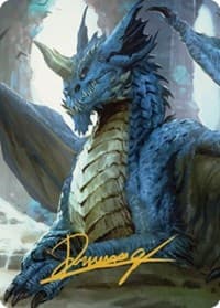Young Blue Dragon Art Card (Gold-Stamped Signature) - Art Series: Commander Legends: Battle for Baldur's Gate - Magic: The Gathering card