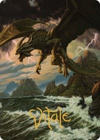 Ancient Bronze Dragon Art Card (3/81) (Gold-Stamped Signature) - Art Series: Commander Legends: Battle for Baldur's Gate - Magic: The Gathering card