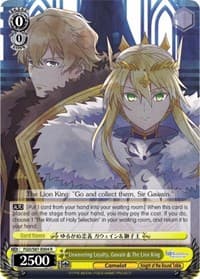 Unwavering Loyalty, Gawain & The Lion King - Fate/Grand Order THE MOVIE Divine Realm of the Round Table: Camelot - Weiss Schwarz card