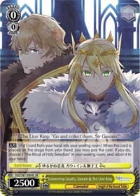 Unwavering Loyalty, Gawain & The Lion King (SR) - Fate/Grand Order THE MOVIE Divine Realm of the Round Table: Camelot - Weiss Schwarz card