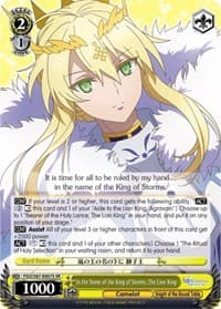 In the Name of the King of Storms, The Lion King (SR) - Fate/Grand Order THE MOVIE Divine Realm of the Round Table: Camelot - Weiss Schwarz card