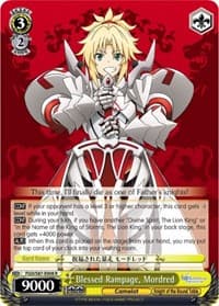 Blessed Rampage, Mordred - Fate/Grand Order THE MOVIE Divine Realm of the Round Table: Camelot - Weiss Schwarz card