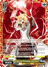 Blessed Rampage, Mordred (RTR) - Fate/Grand Order THE MOVIE Divine Realm of the Round Table: Camelot - Weiss Schwarz card