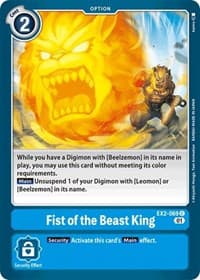 Fist of the Beast King - Digital Hazard - Digimon Card Game card