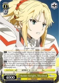 Raider Knight, Mordred (SR) - Fate/Grand Order THE MOVIE Divine Realm of the Round Table: Camelot - Weiss Schwarz card