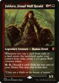 Faldorn, Dread Wolf Herald (Display Commander) - Thick Stock - Commander Legends: Battle for Baldur's Gate - Magic: The Gathering card