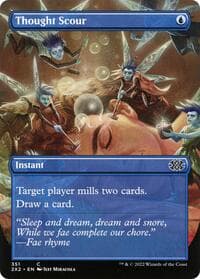 Thought Scour (Borderless) - Double Masters 2022 - Magic: The Gathering card