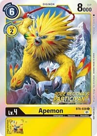 Apemon (2022 Championship Online Regional) [Online Participant] - Double Diamond - Digimon Card Game card