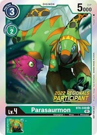 Parasaurmon (2022 Championship Online Regional) [Online Participant] - Double Diamond - Digimon Card Game card