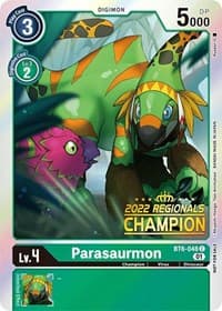 Parasaurmon (2022 Championship Online Regional) [Online Champion] - Double Diamond - Digimon Card Game card