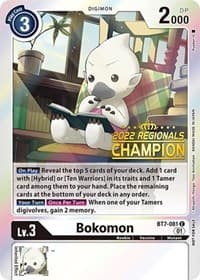 Bokomon (2022 Championship Online Regional) [Online Champion] - Next Adventure - Digimon Card Game card