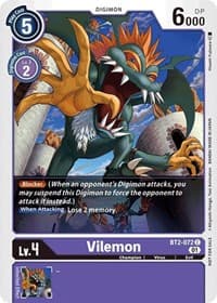 Vilemon - BT2-072 (Tamer Party Vol. 4 Promo) - Release Special Booster 1.0 - Digimon Card Game card
