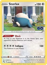 Snorlax - Pokemon GO - Pokemon card