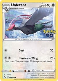 Unfezant - Pokemon GO - Pokemon card