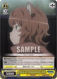 Vow of Atonement, Lili - Is it Wrong to Try to Pick Up Girls in a Dungeon? - Weiss Schwarz card