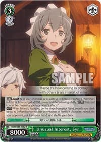 Unusual Interest, Syr - Is it Wrong to Try to Pick Up Girls in a Dungeon? - Weiss Schwarz card
