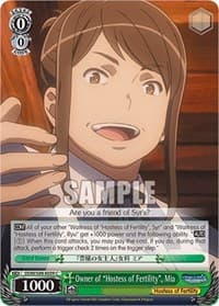 Owner of "Hostess of Fertility", Mia - Is it Wrong to Try to Pick Up Girls in a Dungeon? - Weiss Schwarz card