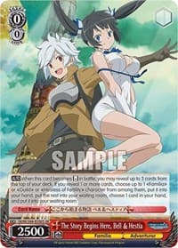 The Story Begins Here, Bell & Hestia (SR) - Is it Wrong to Try to Pick Up Girls in a Dungeon? - Weiss Schwarz card