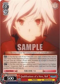 Qualifications of a Hero, Bell - Is it Wrong to Try to Pick Up Girls in a Dungeon? - Weiss Schwarz card