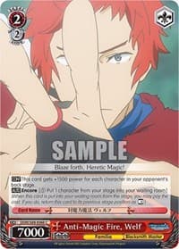 Anti-Magic Fire, Welf - Is it Wrong to Try to Pick Up Girls in a Dungeon? - Weiss Schwarz card