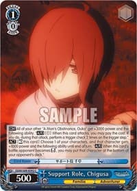 Support Role, Chigusa - Is it Wrong to Try to Pick Up Girls in a Dungeon? - Weiss Schwarz card