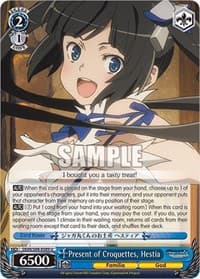 Present of Croquettes, Hestia - Is it Wrong to Try to Pick Up Girls in a Dungeon? - Weiss Schwarz card