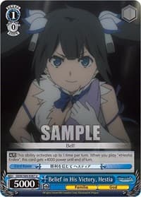 Belief in His Victory, Hestia - Is it Wrong to Try to Pick Up Girls in a Dungeon? - Weiss Schwarz card