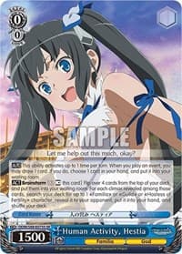 Human Activity, Hestia (SR) - Is it Wrong to Try to Pick Up Girls in a Dungeon? - Weiss Schwarz card